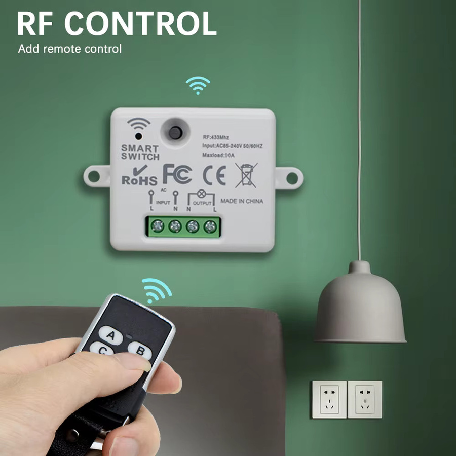 Scimagic-RC 1-Kanal Funkfernbedienungsschalter 433MHz RF-Empfänger-Controller Mini-Relaismodul in Weiß - Bild 2