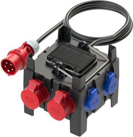 PCE CEE Stromverteiler 9030204 400V 16A 3-Phasen Verteilerdose aus Kunststoff in Mehrfarbig - Bild 1