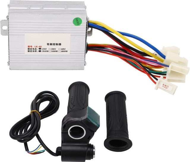 Igeteck Elektrofahrrad-Controller-Kit mit Bürstenregler und Gasgriff, 24V 350W, Farbe: Weiß/Silber - Bild 1