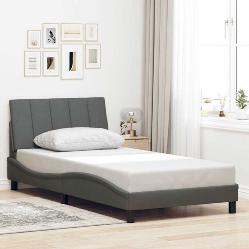 Polsterbett hanko von Vidaxl in Anthrazit Grau aus Stoff und Metall, B/T/H: 100 x 200 cm - Bild 1