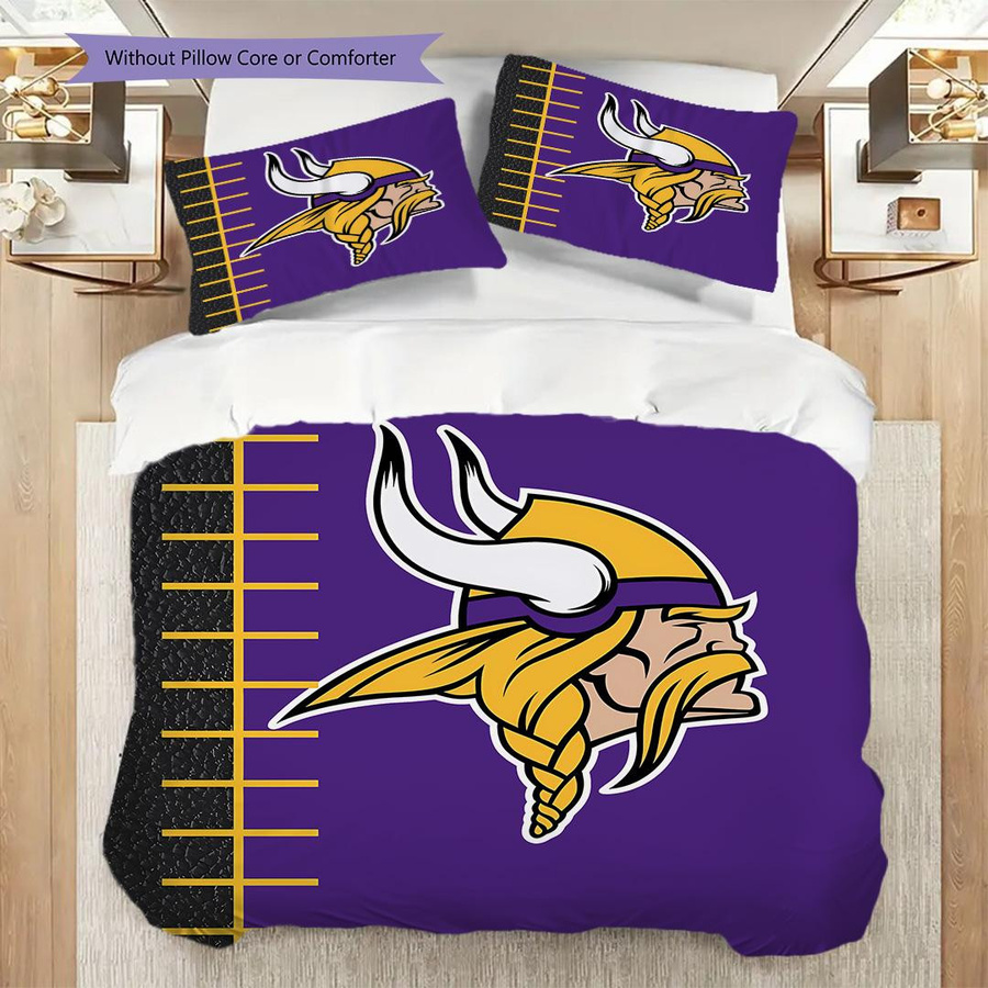 Manus Home Minnesota Vikings Bettwäsche Set mit Bettbezug und 2 Kissenbezügen, Multicolor, B/H: 240 x 220 cm - Bild 2