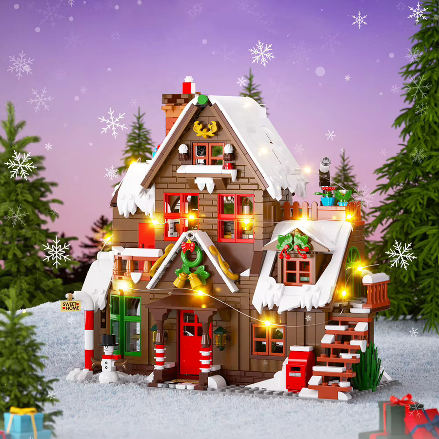 HYMILENARIO Kreativität Winter Dorf Lebkuchen Haus, Bausteine, Bunt / Mehrfarbig - Bild 3