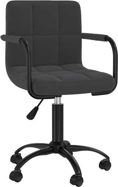 vidaXL Bürostuhl aus Samt in Schwarz, drehbar mit Rollen und modernem Design - Bild 1