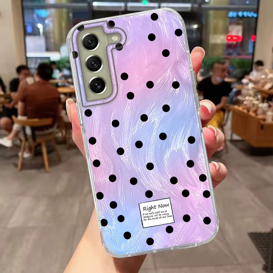 Schwarze Handyhülle mit Polka Dots für Samsung Galaxy S26 S25 S24 S23 S22 S21 S20 FE Ultra Plus und Modelle - Bild 1