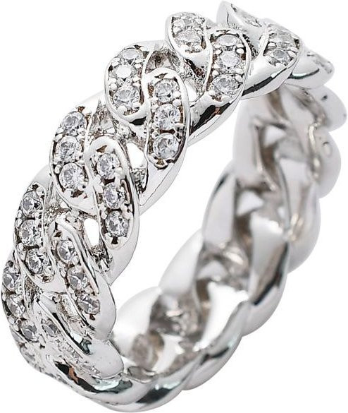 Ring, Kupfer, Silber, Zirkonia, Unisex, Ringgröße 11 - Bild 1