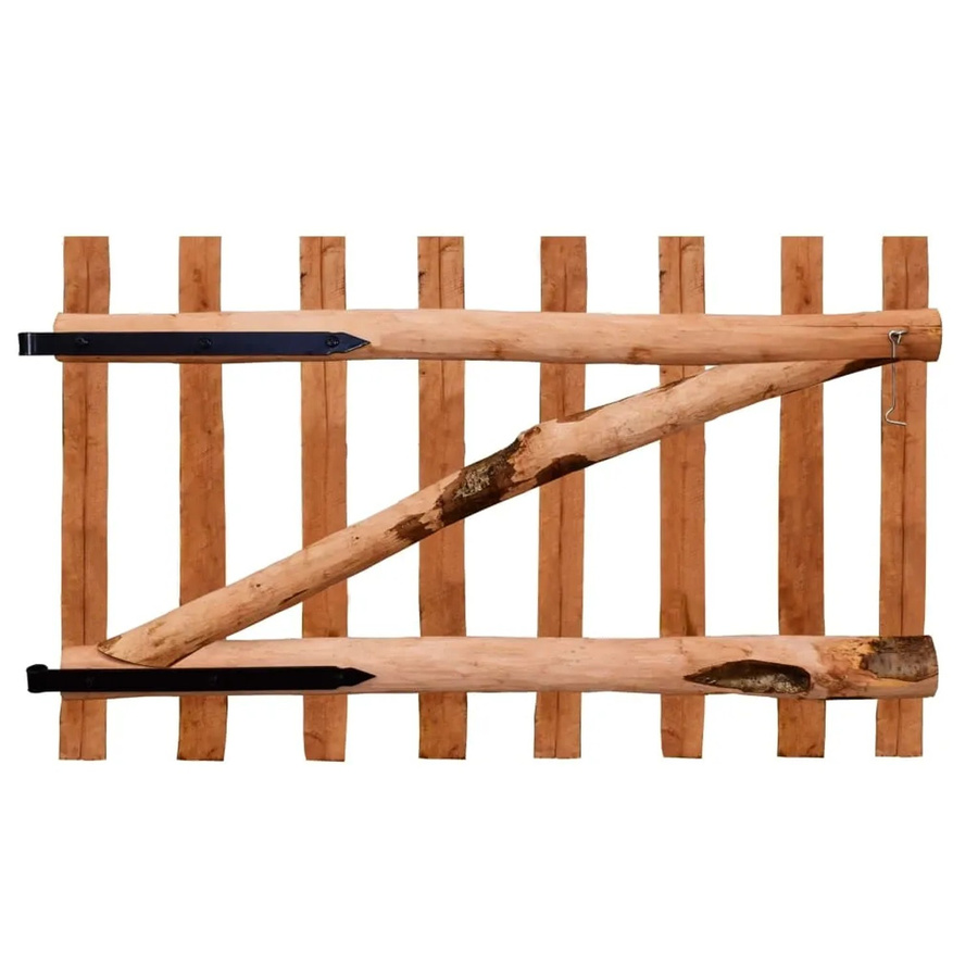 vidaXL Einflügeliges Zauntor aus Haselnussholz in Braun, Breite: 100 cm, Höhe: 60 cm - Bild 2
