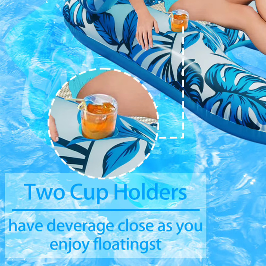 APWIKOGER Aufblasbare Strandliege mit Sonnenschirm und Wasserschlafbett aus PVC für Outdoor und Schwimmen - Bild 4