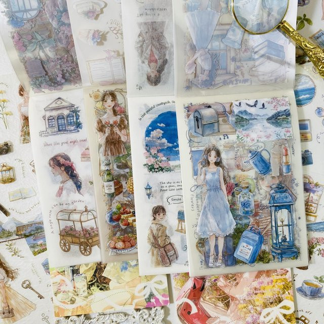 20 Blatt Vintage Scrapbook-Aufkleber aus PET-Washi-Papier in Multicolour zum Basteln und für Junk-Journals - Bild 1