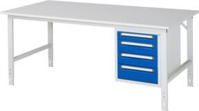 Rau Arbeitstisch Tom KM07 höhenverstellbar, Farbe: grau/weiß, B/T/H: 200 x 100 x 76,0-108,0 cm - Bild 1