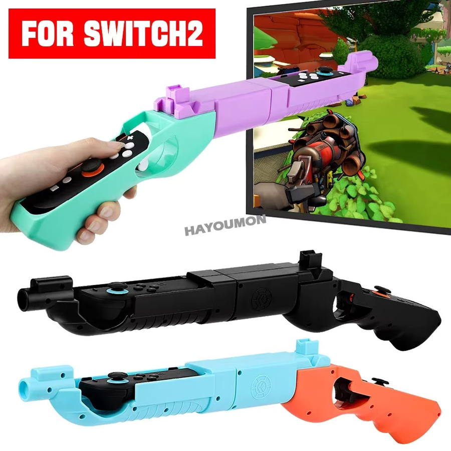 HeroAngel Pistolenform Controller-Griff für Nintendo Switch Zubehör in Grün und Lila - Bild 2