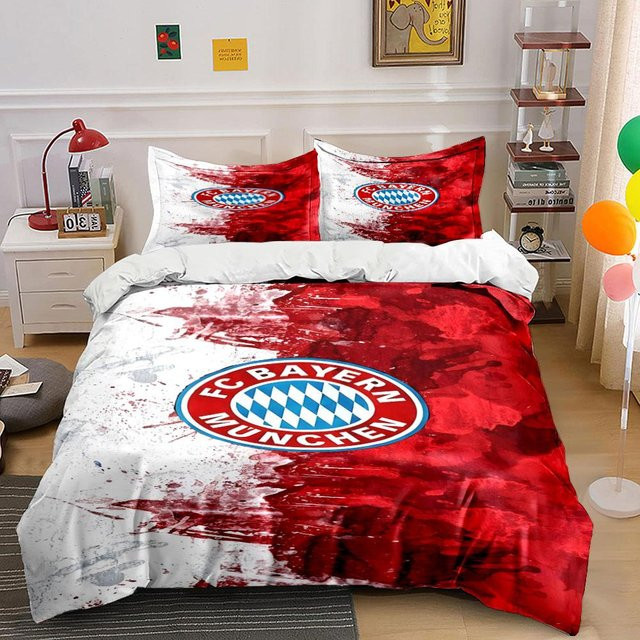 FC Bayern München Bettwäsche-Set mit Logo, Farbe Rot, B/H: 135 x 200 cm - Bild 1