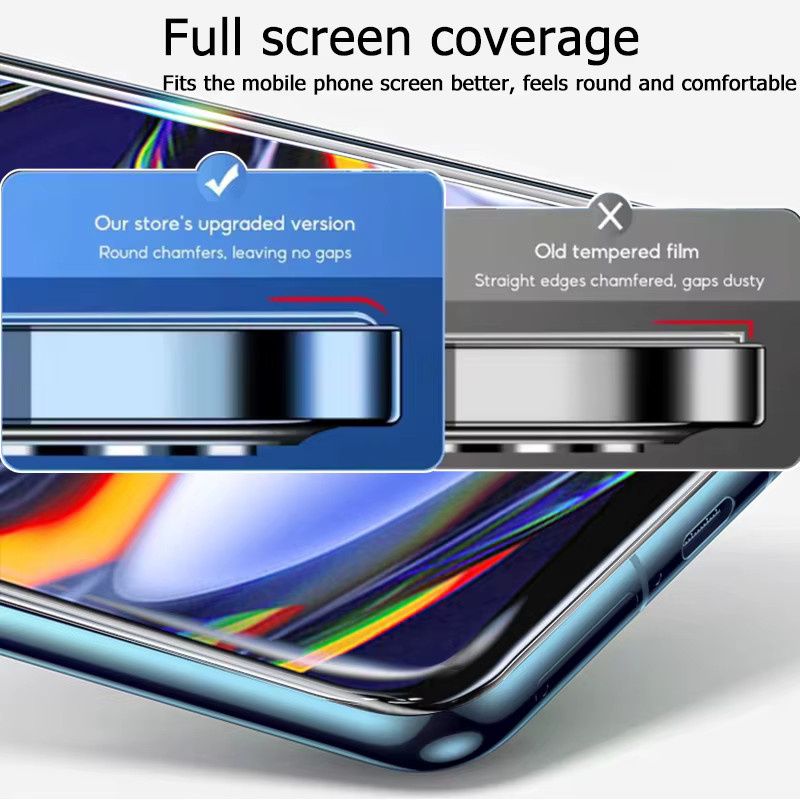 3er-Set gehärtetes Glas als Displayschutz für Realme 7 Pro, 6,4 Zoll, transparent, mit Fingerabdruck-Entsperrung und Anti-Explosions-Schutz - Bild 2
