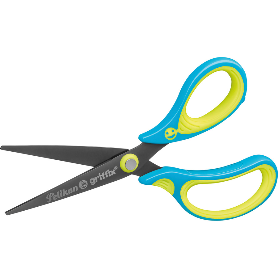 Pelikan Bastelschere griffix asymmetrisch für Linkshänder, gerade, Titanbeschichtung, Neon Fresh Blue, Länge: 15 cm - Bild 2