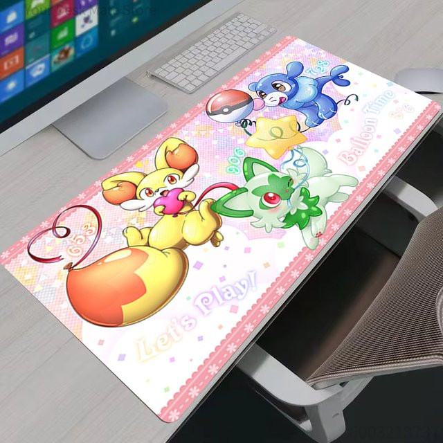 Potdemiel Mauspad Pokemon Fennekin und Braixen Design in Multicolour für PC und Laptop - Bild 1