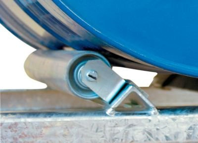 CEMO Drehbare Rollenauflage aus verzinktem Stahl für Fassregal Typ 400 und 800, 2 Stück, Farbe Silber, geeignet für 200 l Fässer - Bild 1