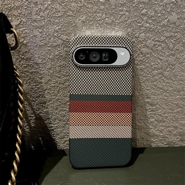 Magnetische Kevlar Handyhülle für Google Pixel 10 Pro XL, 9, 8, 7 und 9A, ultra dünner Schutz mit hartem Rücken und kabellosem Laden, bunt - Bild 1