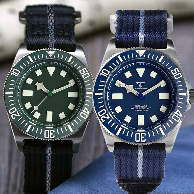 Tandorio Taucheruhr, Automatik, Titan, 42 mm, Saphirglas, Blau, Herren - Bild 1