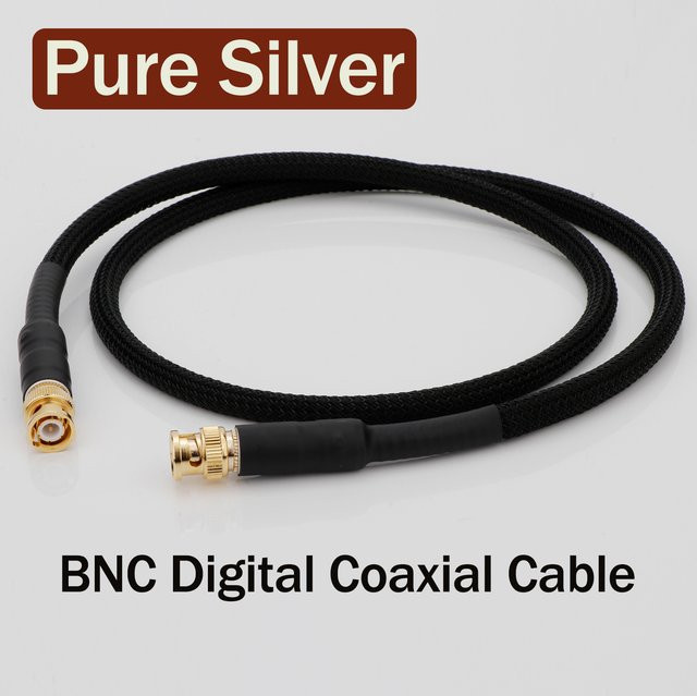 Preffair HIFI BNC SMA Koaxialkabel aus reinem Silber für verlustfreie digitale Audio- und HD-Videosignale in Schwarz - Bild 1