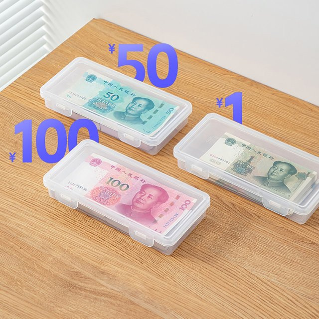 Transparente Tragbare Aufbewahrungsbox aus Kunststoff für Geldscheine und Münzen - Bild 1
