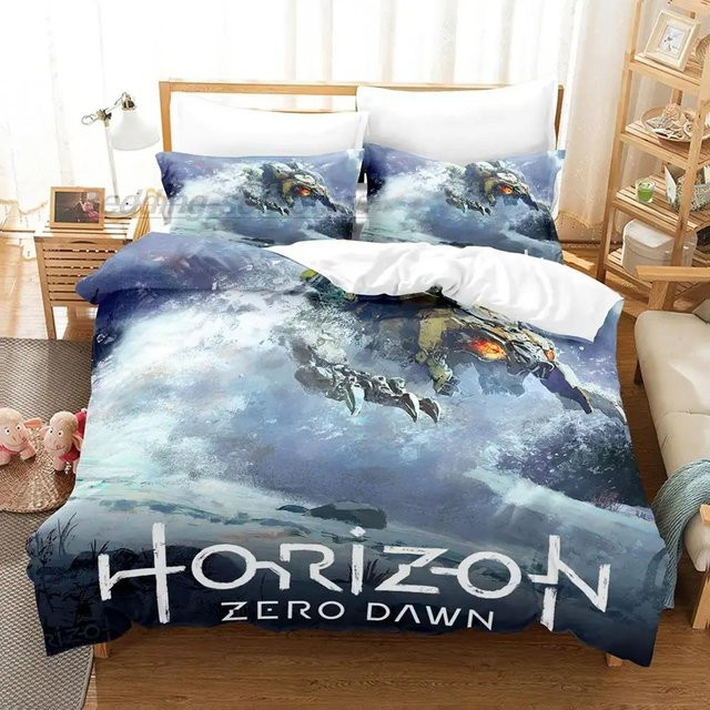 Horizon Zero Dawn Bettwäsche Set mit 3D Anime Design in Blau, bestehend aus Bettbezug und Kissenbezug, B/H: 140 x 210 cm - Bild 1