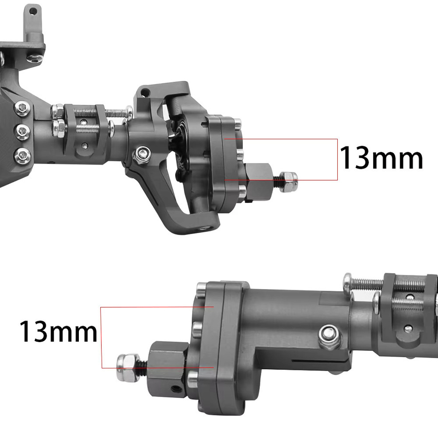 Portalachse aus Aluminiumlegierung für 1/10 RC Crawler Car, vordere und hintere Achse - Bild 3