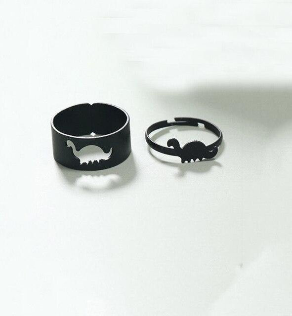 YIRAN Jewelry Ringe, Dinosaurier, Messing, Schwarz, Unisex, Vintage - Bild 1