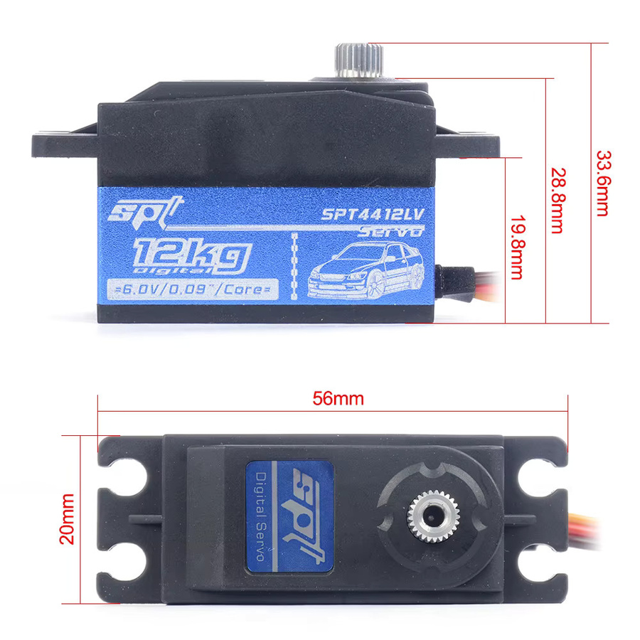 SPT-Servo SPT4412LV Digital Servo, All Metal Gear, Short Body - Bild 2
