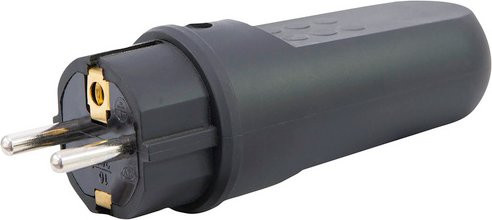 REV-Ritter Schutzkontakt-Stecker mit Gummi-ISO-Einsatz in Schwarz - Bild 1