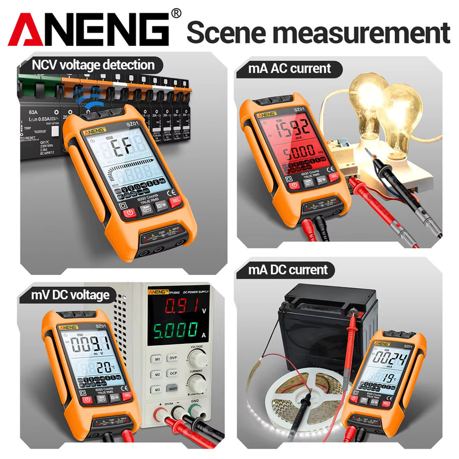ANENG SZ01 Digitaler Multimeter-Tester mit 6000 Zählungen als professioneller Spannungsprüfer und Kapazitätsmesser für AC/DC-Strom - Bild 3