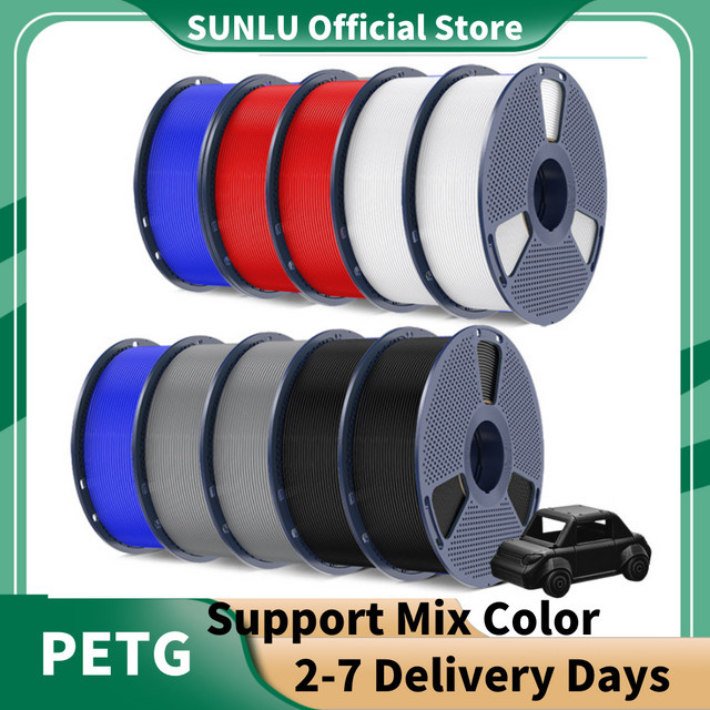 SUNLU 3D-Filament Set aus PETG und ABS in Grün, 10 Rollen à 1 kg, Durchmesser 1,75 mm für FDM-Drucker - Bild 1