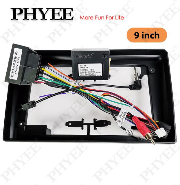 PHYEE 9-Zoll Android Panel Rahmen mit Quadlock CAN-Bus-Decoder-Kabelbaum und SWC-Retention in Schwarz für Opel Astra H, Corsa D und Antara - Bild 1