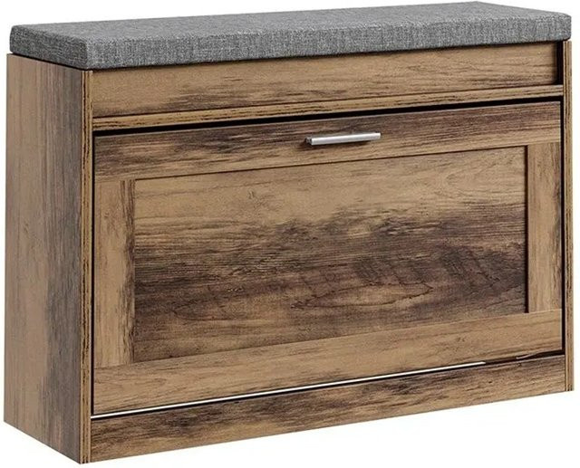 SoBuy Schuhbank FSR218-F mit Sitzfläche und Schuhregal in Braun, B/T/H: 75 x 53 x 24 cm - Bild 1