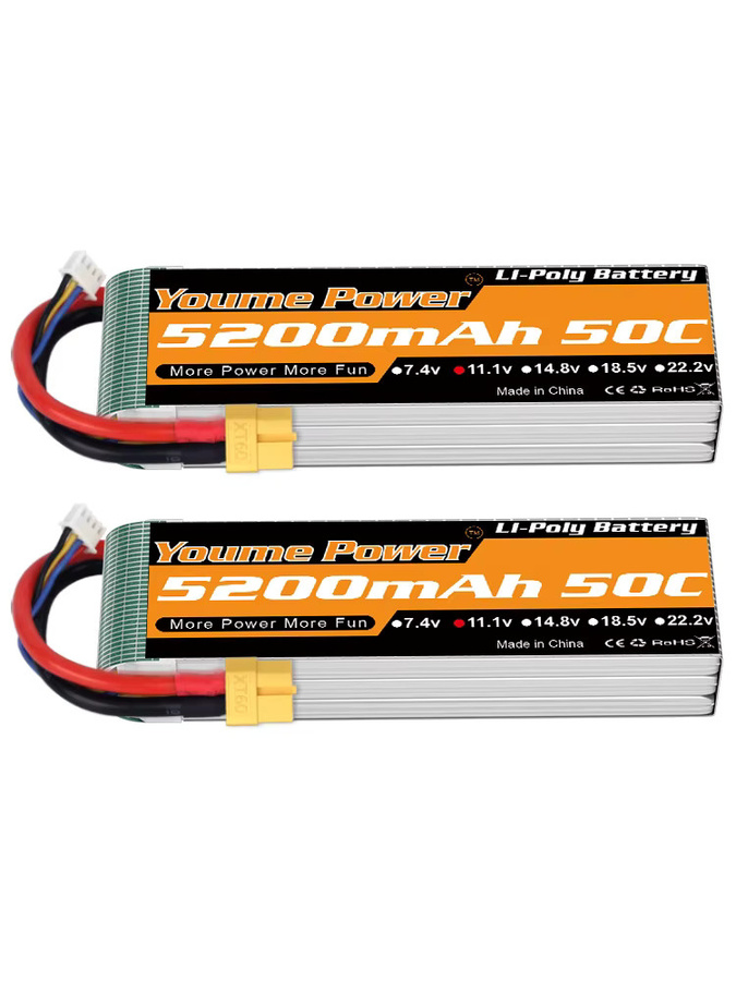 YOUME POWER 3S LiPo-Akku mit 11,1 V, 5200 mAh und XT60-Anschluss für RC Cars, Flugzeuge, Drohnen und Boote - Bild 6