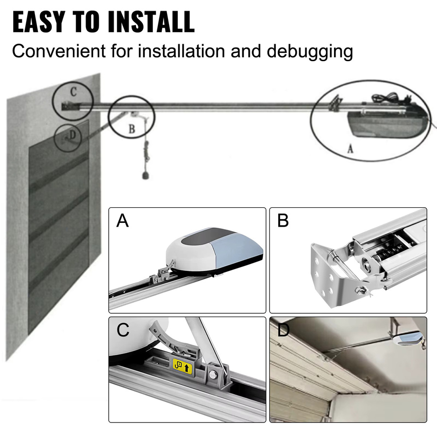 SucceBuy Roller Türöffner Garagentoröffner Kit mit Fernbedienung für Schiebetore 800N/1000N - Bild 2