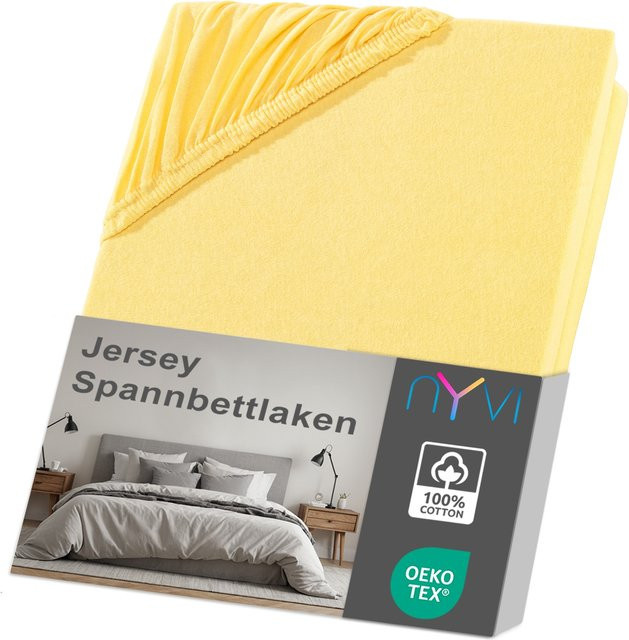 NYVI Jersey Spannbettlaken DreamScience Gelb, Bügelfrei, für Matratzen bis 22 cm Höhe, B/T: 140 x 200 cm oder 160 x 200 cm - Bild 1