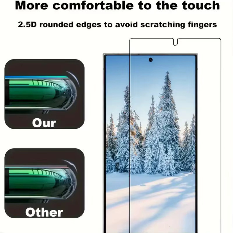 2er-Pack Full Cover Glas-Displayschutz für Samsung Galaxy A55 A54 A52 A36 A34 A26 A24 A16 A15 A06 A05 und S25 S24 Ultra FE in Transparent - Bild 2