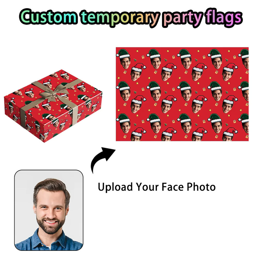 Cyuan Geschenkpapier für Weihnachtsdekoration und Party-Schokoladenkekse, Rot, B: 29,7 cm, H: 39,0 cm - Bild 6