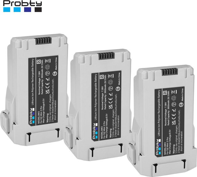 Probty Intelligente Flugbatterie für DJI Mini 3 und Mini 3 Pro, 3950 mAh, Grau - Bild 1