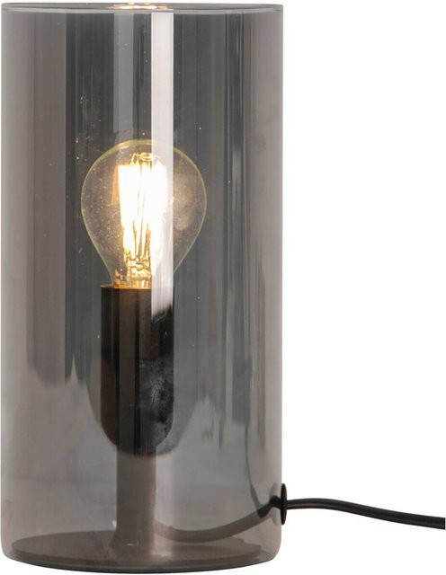 POCOline Tischleuchte Jayce aus Rauchglas in Grau, E14, Höhe: 20 cm, Durchmesser: 10 cm - Bild 1