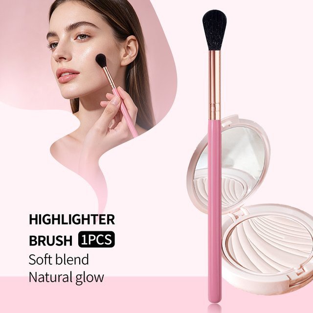 KOSSHOW Highlighter-Make-up-Pinsel, rosafarbener Holzgriff, Unisex - Bild 1