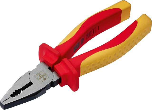 LUX-TOOLS Kombizange Classic aus Stahl in Rot mit Kunststoffgriffen, Länge: 180 mm - Bild 1