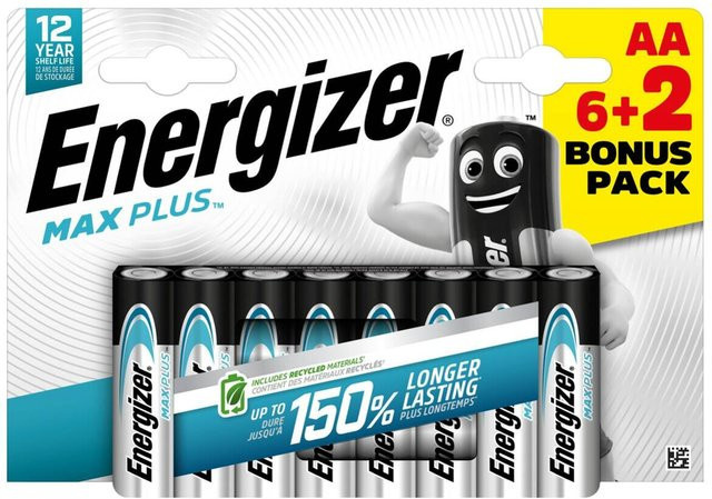 Energizer MaxPlus AA Mignon LR6 Batterien 8er Pack Silber - Bild 1