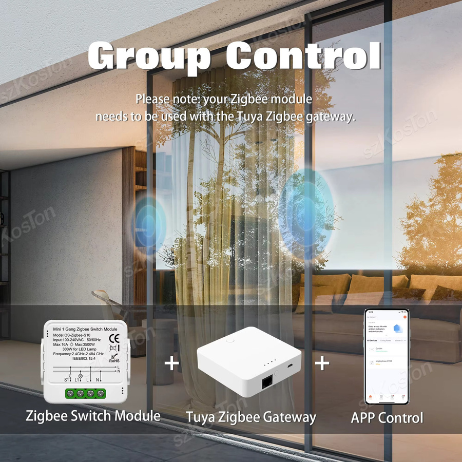 Tuya Zigbee Smart Switch für dein Smart Home mit Sprachsteuerung via Alexa und Google Assistant, Farbe: Weiß - Bild 2