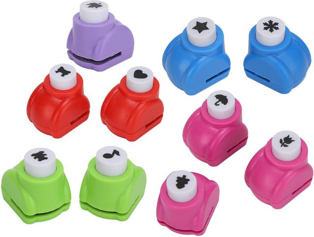 Shoemst 10-teiliges Locher-Set mit verschiedenen Mustern in Rot und Multicolour - Bild 1