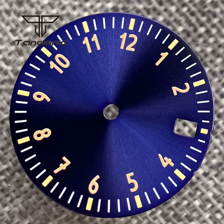 Tandorio Uhrenarmband Zubehör, 29mm, NH35 Automatik, Zifferblatt, Datum, Arabische Ziffern, Zeiger Set - Bild 2