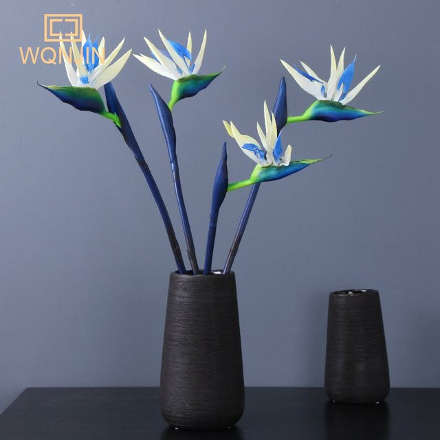 WQNJIN Künstliche Orchideen Zweige Blau aus PVC für Hochzeit und Event Dekoration - Bild 1
