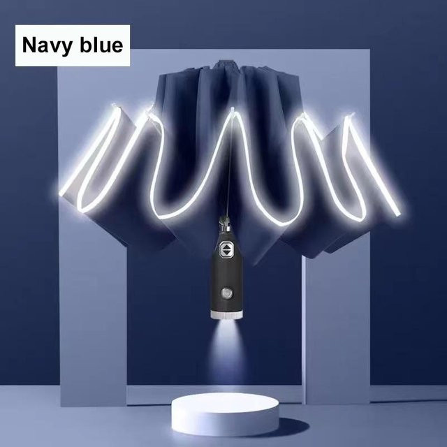 Weft LED-Umkehrschirm mit automatischer Faltung in Blau aus Polyester - Bild 1