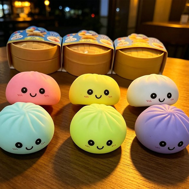 Bandai Kawaii Dumpling LED-Nachtlicht aus Silikon in Multicolour mit Farbwechsel und Touch-Funktion - Bild 1