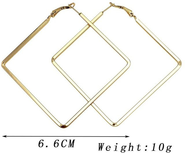 YULIN Ohrringe, Geometrische Rhombus, Messing, Gold, Damen, Vintage - Bild 1