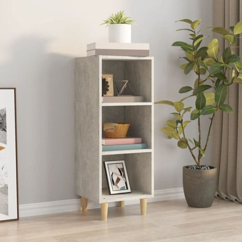 Vidaxl Sideboard in Betongrau im modernen skandinavischen Design aus Holzwerkstoff, B/T/H: 34,5 x 32,5 x 90 cm - Bild 1